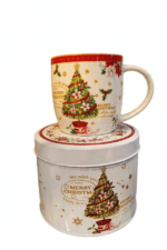 Mug Navideño en Caja Metálica - Decora tu Navidad caja metálica, detalle de Navidad | Dkora Colombia