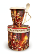 Mug Navideño con Tapa y Cuchara en Caja Regalo - Decora tu Navidad detalle de Navidad, mug con cuchara | Dkora Colombia