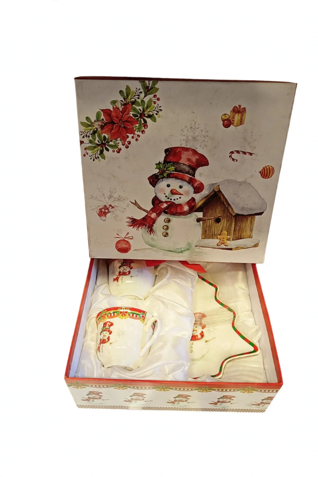 AZ509A Set de 2 Tazas y Platos en Forma de Árbol - Decora tu Navidad detalle de Navidad, Navidad | Dkora Colombia