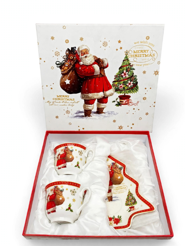 Set de 2 Tazas y Platos en Forma de Árbol - Decora tu Navidad detalle de Navidad, Navidad | Dkora Colombia
