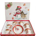 Set de 6 Tazas y Platos en Forma de Árbol - Decora tu Navidad detalle de Navidad, juego de tazas | Dkora Colombia