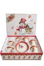 Set de 6 Tazas con Platos Navideños en Caja Regalo - Decora tu Navidad detalle de Navidad, juego de tazas | Dkora Colombia