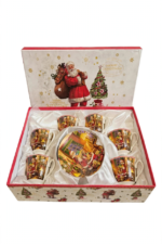 Set de 6 Tazas con Platos Navideños en Caja Regalo - Decora tu Navidad detalle de Navidad, juego de tazas | Dkora Colombia