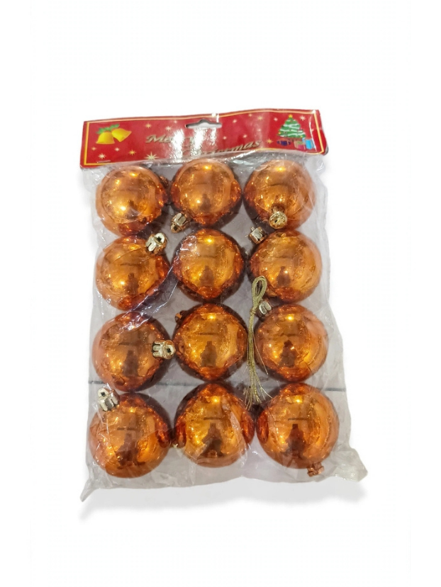 Set 12 Bolas Naranja Brillante 5 cm - Bolas Navideñas adornos de Navidad, árbol de Navidad | Dkora Colombia