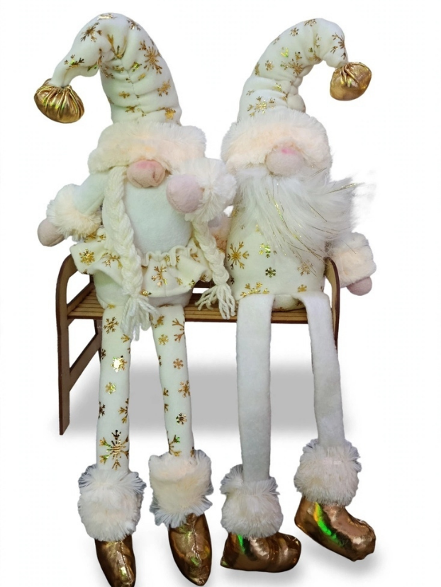 Pareja de Gnomos Sentados con Silla 40 cm - Decora tu Navidad Envios a Bogotá y toda Colombia | Dkora Colombia