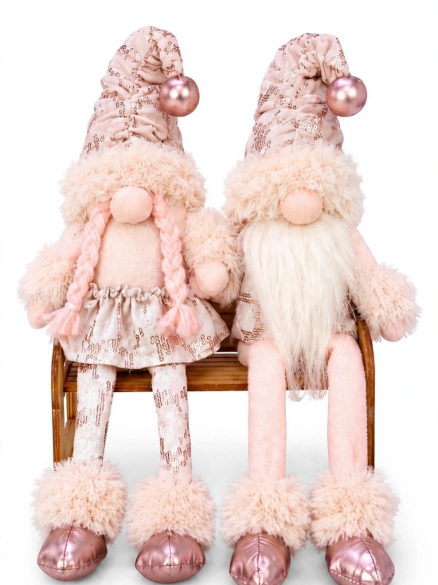 Pareja de Gnomos Sentados con Silla 40 cm - Decora tu Navidad Envios a Bogotá y toda Colombia | Dkora Colombia