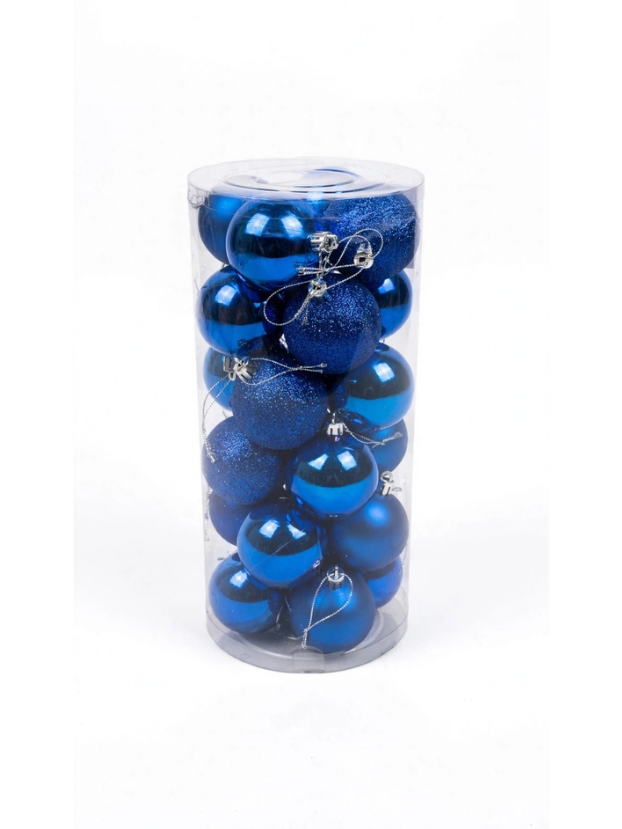 Tubo 24 Bolas Navideñas 6 cm - Bolas Navideñas adornos de Navidad, árbol de Navidad | Dkora Colombia