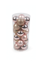 Tubo 24 Bolas Navideñas 6 cm - Bolas Navideñas adornos de Navidad, árbol de Navidad | Dkora Colombia