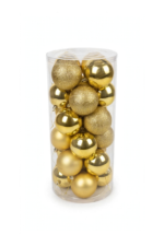Tubo 24 Bolas Navideñas 8 cm - Bolas Navideñas adornos de Navidad, árbol de Navidad | Dkora Colombia