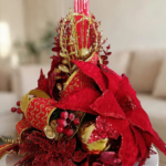Arreglo Navideño Vela Blanco y Dorado - Arreglos Navideños Envios a Bogotá y toda Colombia | Dkora Colombia
